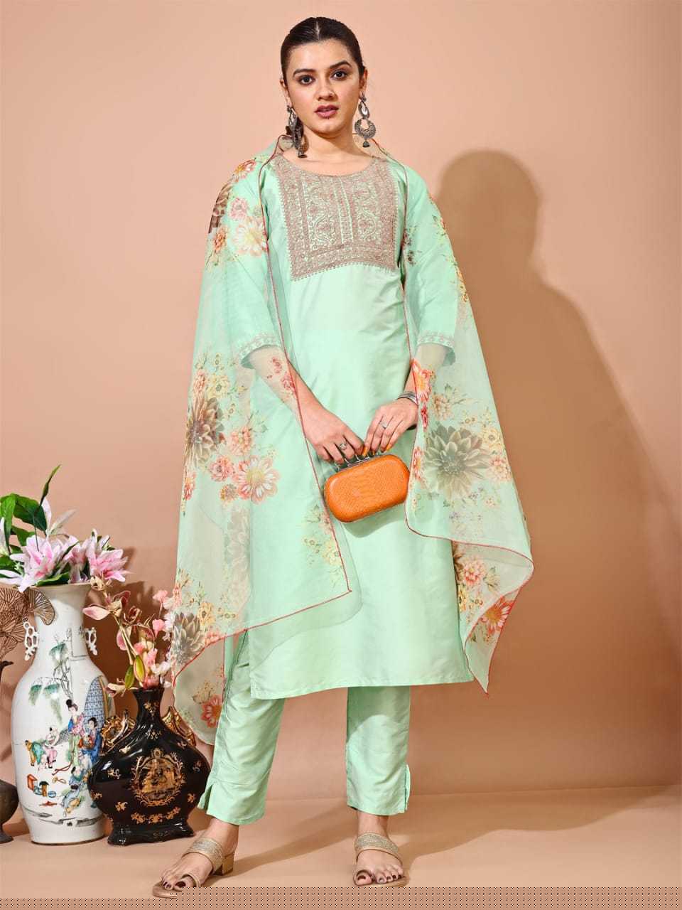 Silk Embroidered Kurti - MYLUXURY LANE ENTERPRISE
